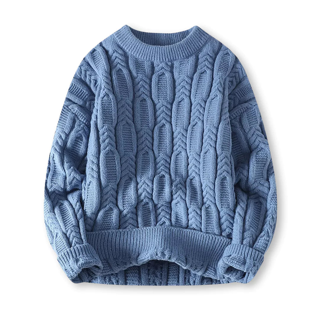 Street-wave Men's Cable Knit Sweater, Classic Warmth and Timeless Elegance for Everyday Wear