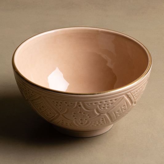 Zagora Sand Bowl - Moroccan Dinnerware Adorned with 12 Carat Gold Accents - Street-Wave