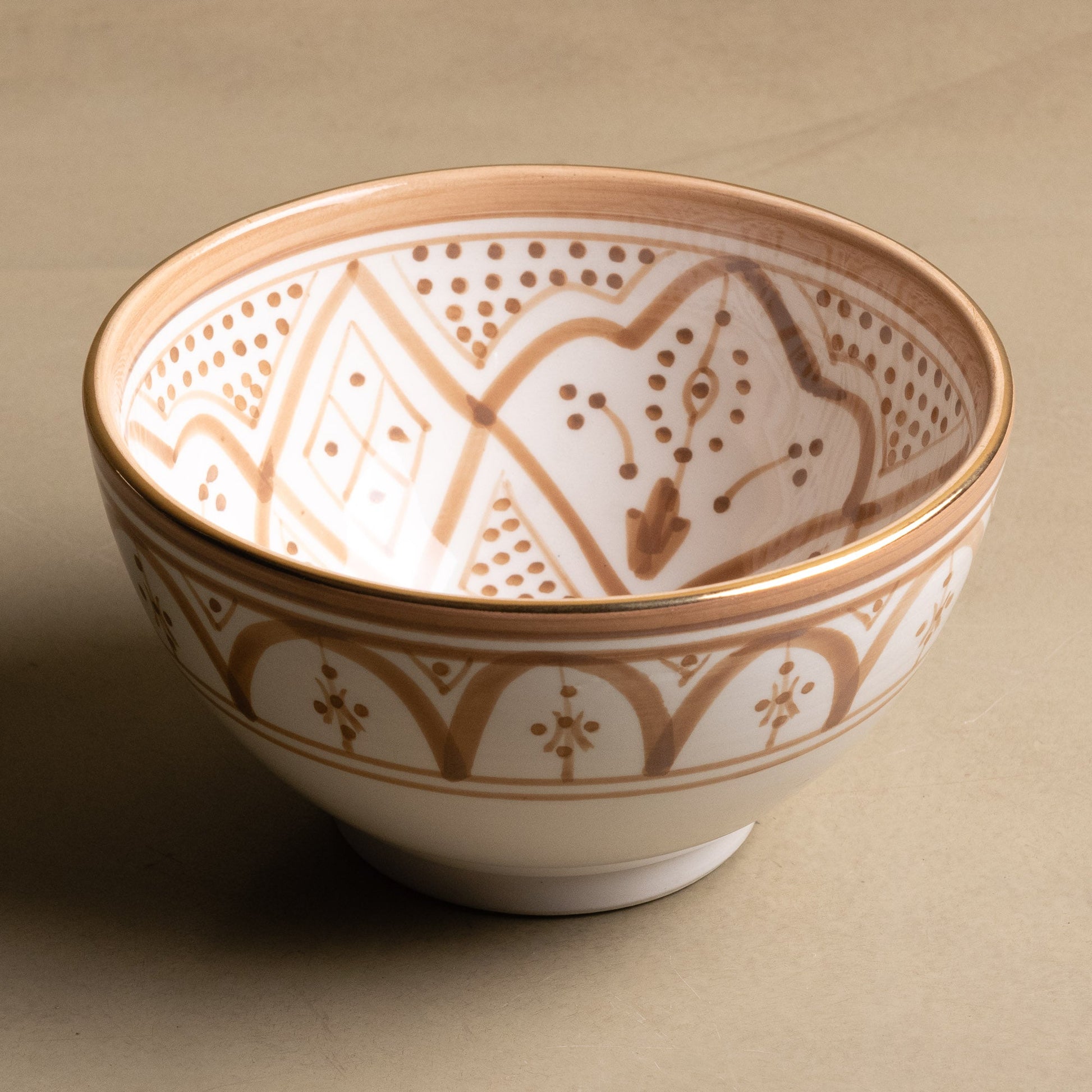 Fez Sand Bowl - Moroccan Dinnerware Adorned with 12 Carat Gold Accents - Street-Wave