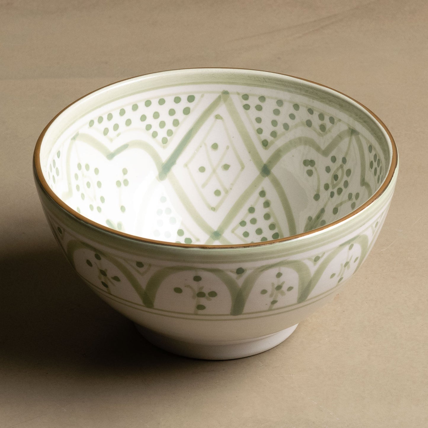 Fez Green Bowl - Moroccan Dinnerware Adorned with 12 Carat Gold Accents - Street-Wave
