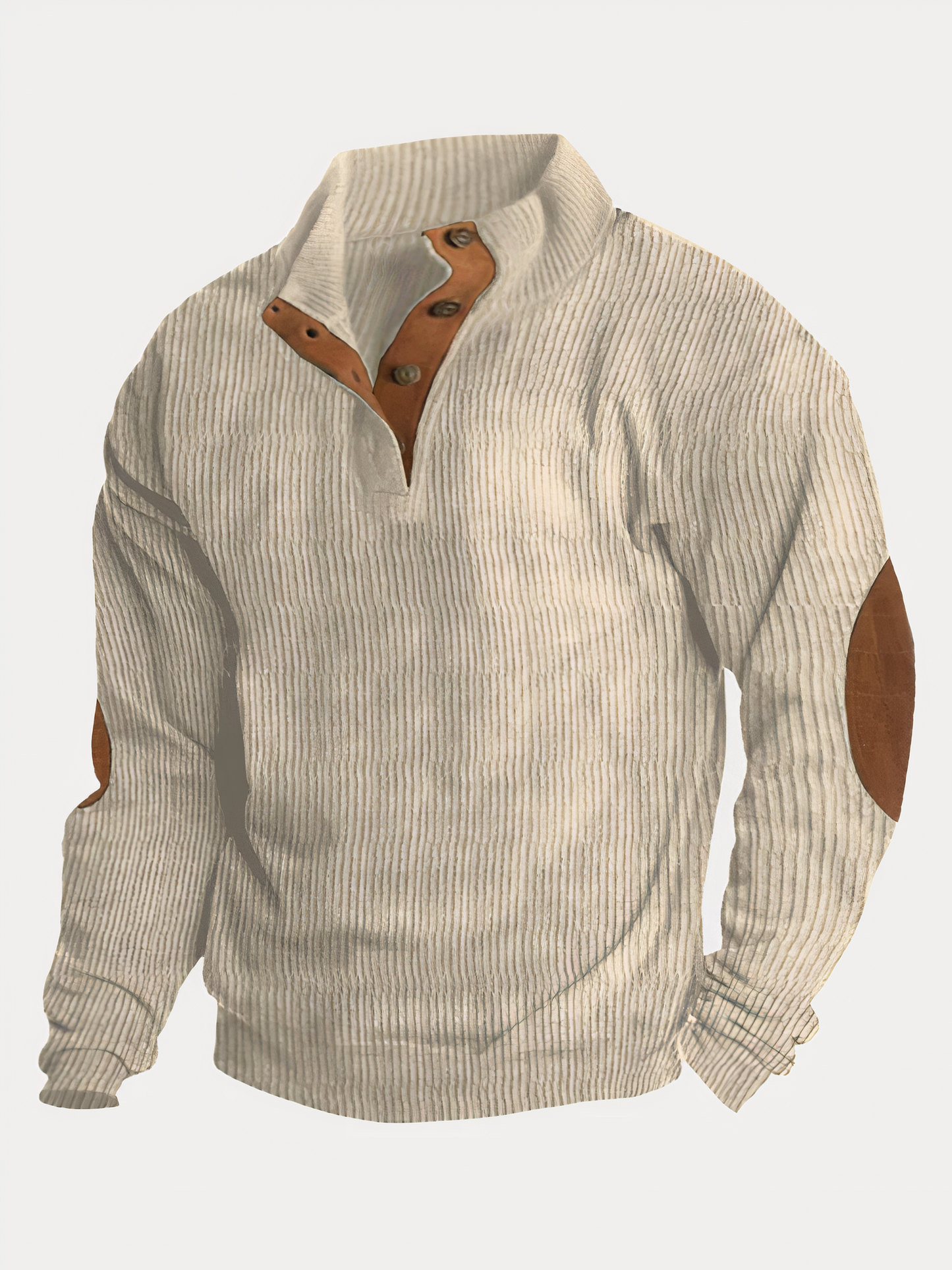 Street-wave Contrast Pullover With Stand Collar, Button Closure, Nostalgic Colorblock Knit For Men