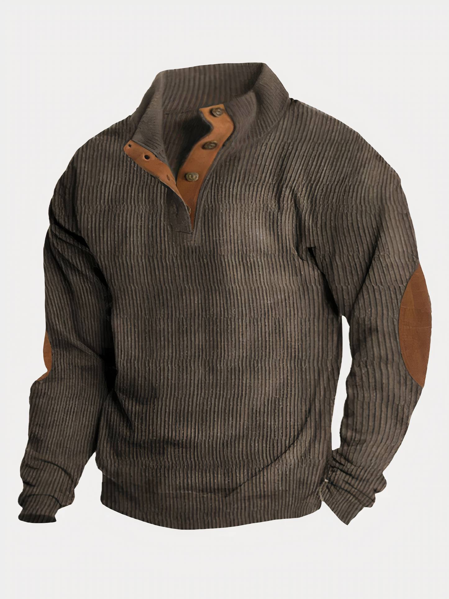Street-wave Contrast Pullover With Stand Collar, Button Closure, Nostalgic Colorblock Knit For Men