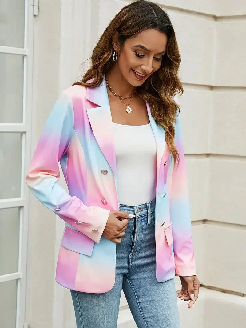 Street Wave Unicorn Blazer For Summer Women Vibrant Colorful Tyla Fashionable Lightweight Coat