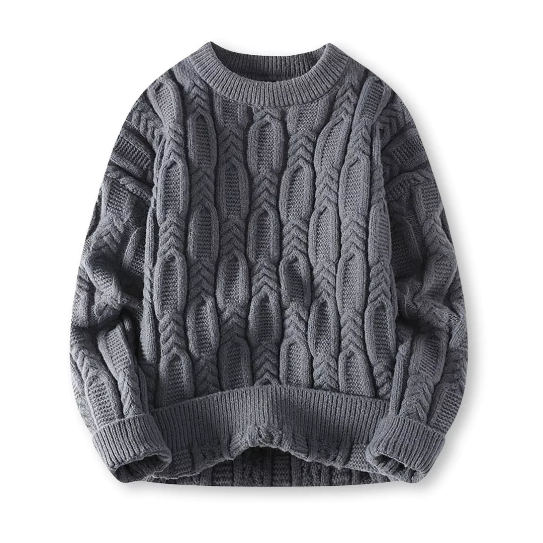 Street-wave Men's Cable Knit Sweater, Classic Warmth and Timeless Elegance for Everyday Wear