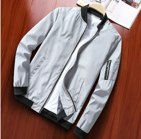 Street-Wave Lightweight Bomber Jacket Polyester for Men - Practical, Versatile Outerwear, Everyday Comfort
