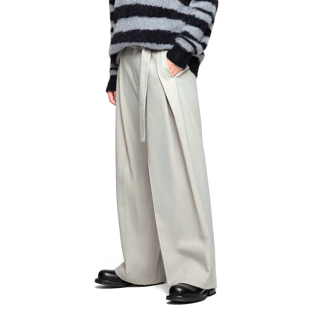 Street-Wave Relaxed Wide Leg Trouser - Elastic Waist Midweight Cotton Tailored Comfort