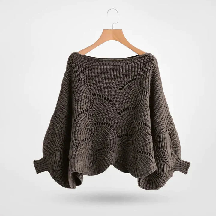 Street-Wave Batwing Sleeve Knit Sweater For Women Cozy Oversized Chic Knitwear Everyday Style