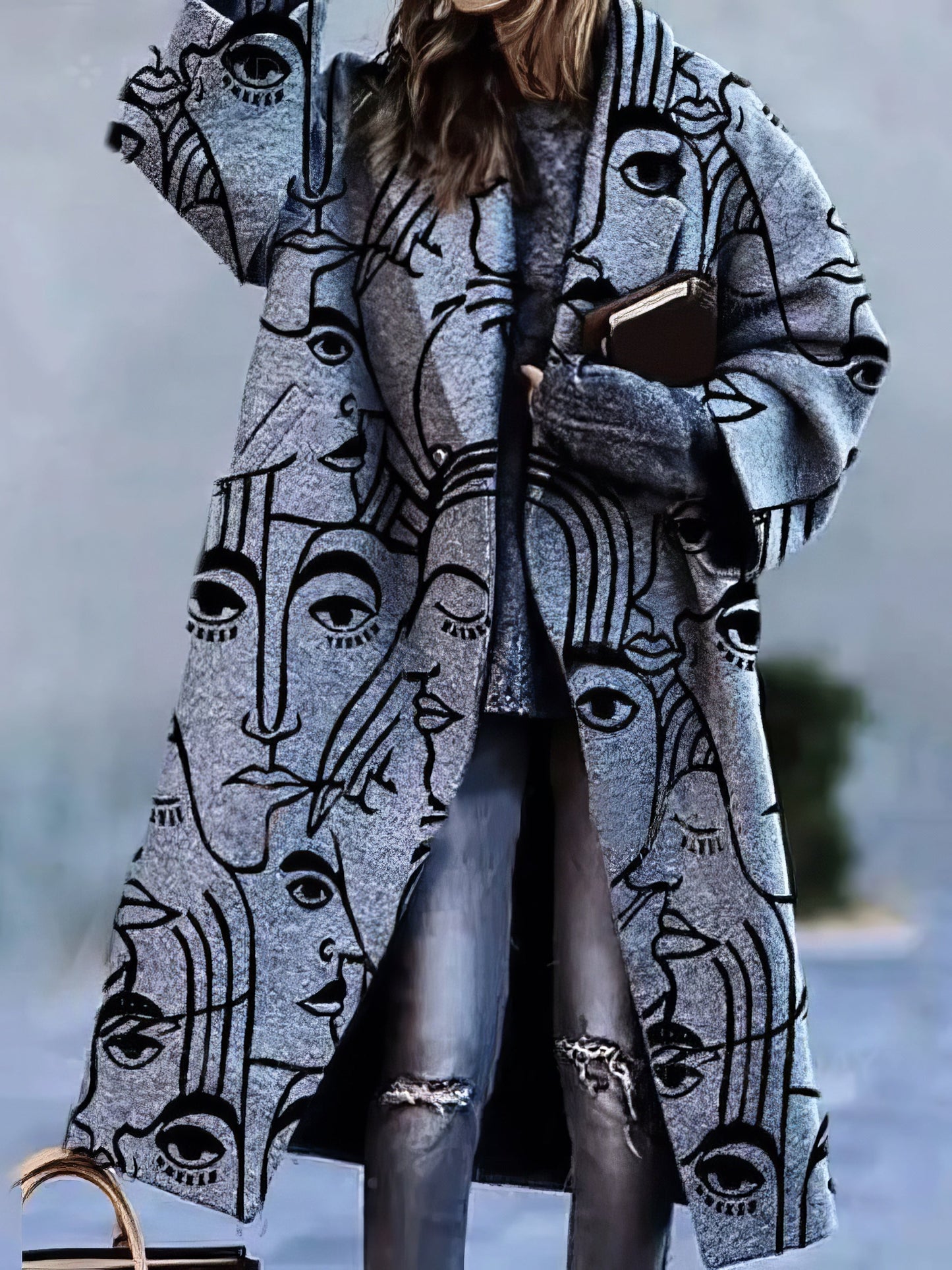 Streetwave Colorful Plaid Long Coat With Lapel Collar For Women Elegant Winter Outerwear