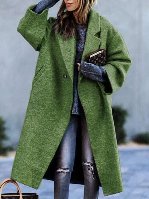 Streetwave Colorful Plaid Long Coat With Lapel Collar For Women Elegant Winter Outerwear