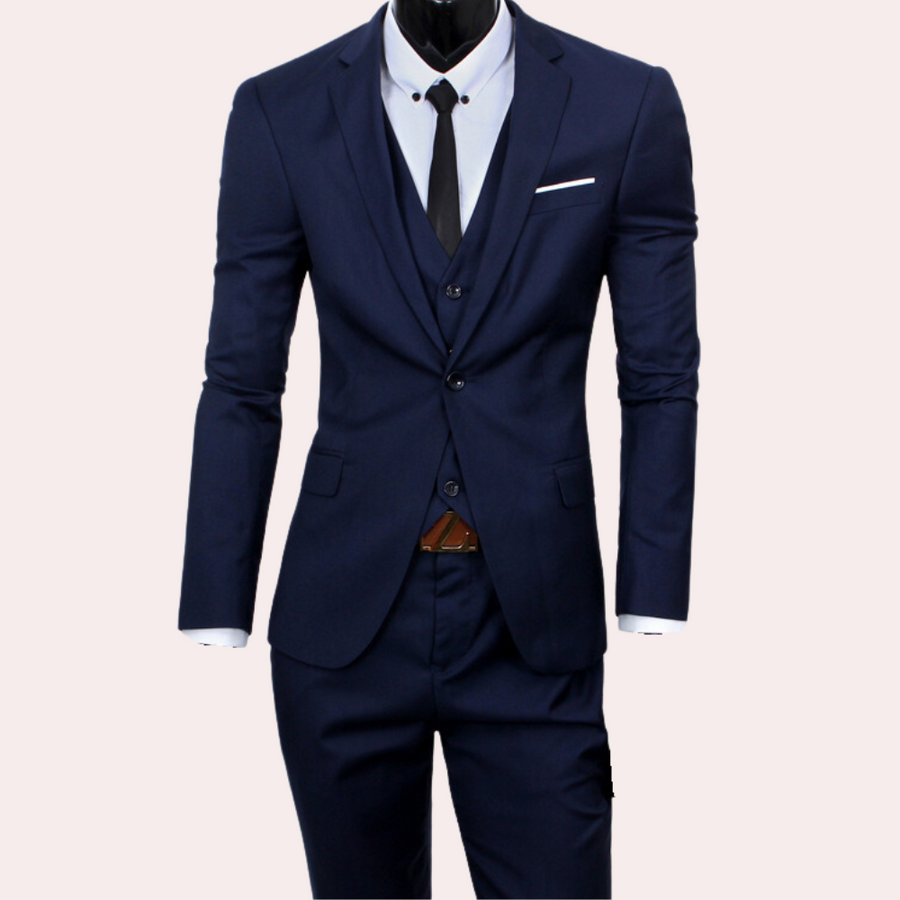 Streetwave Mens Three Piece Suit Black Elegant Formalwear For Weddings And Business