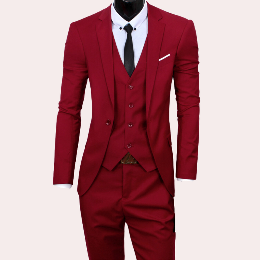 Streetwave Mens Three Piece Suit Black Elegant Formalwear For Weddings And Business