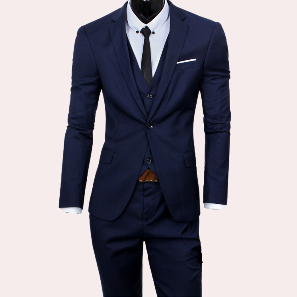 Street Wave Slim Fit Suit For Men Notch Lapel Three Piece Wrinkle Resistant