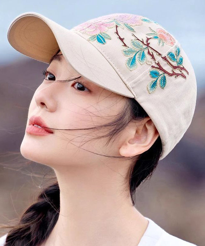 Belle casquette de baseball brodée beige - Street-Wave