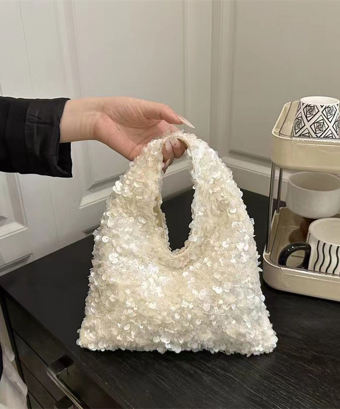 Magnifique sac fourre-tout à paillettes blanches pour femme - Street-Wave