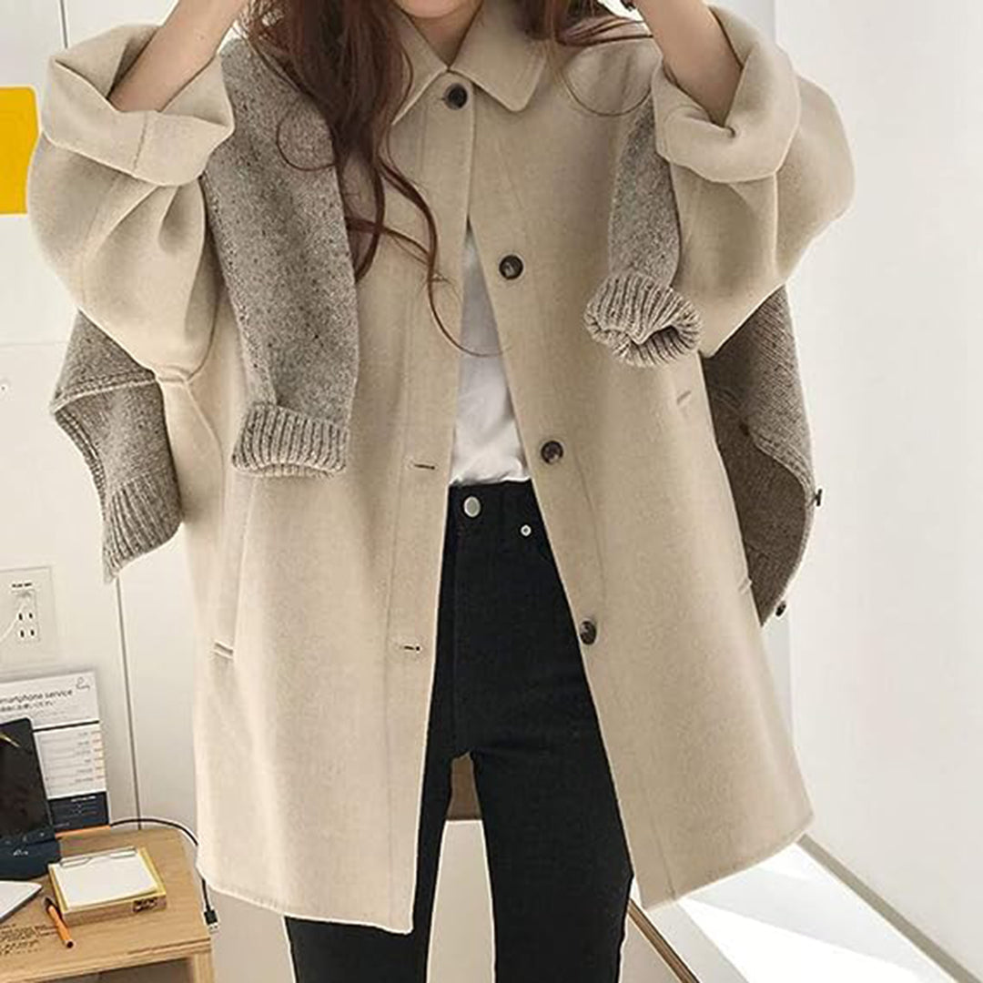 Street-wave Yesenia Elegant Luxurious Womens Coat With Notched Collar And SingleBreasted Placket For Modern Women