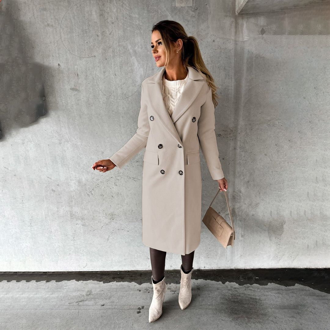 Street-Wave Coat for Women Elegant Effortless Long Coat for Timeless Style and Comfort