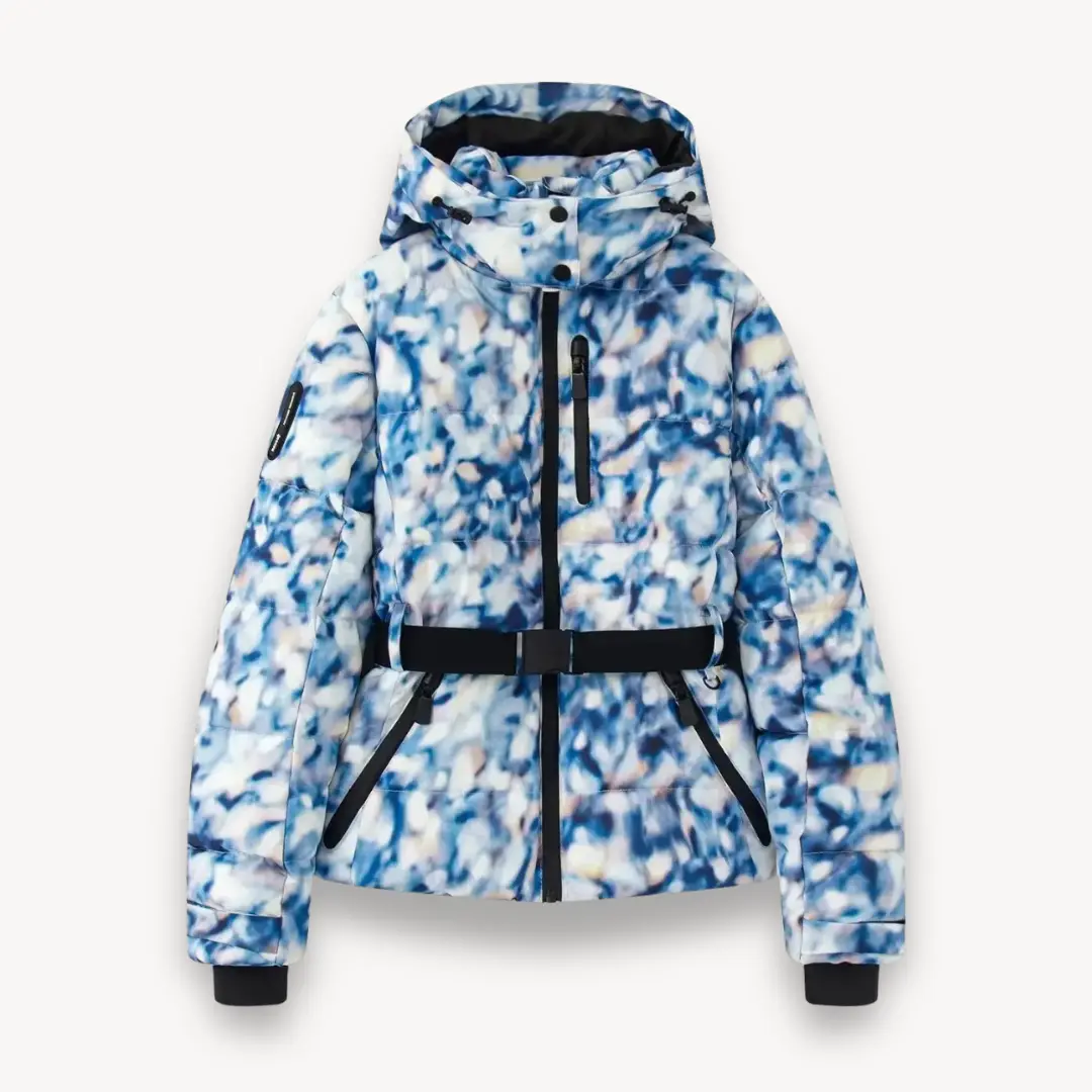 Belted Puffer Jacket Women Warm Insulated Water Resistant Street Wave