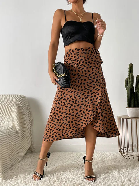 Street Wave Marnie Summer Aline Knee Length Skirt With Asymmetric Hem For Women Flattering Fit