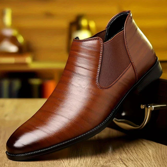 Street Wave Mens ActiveStep Leather Slip On Loafers All Day Comfort Non Slip For Spring And Summer