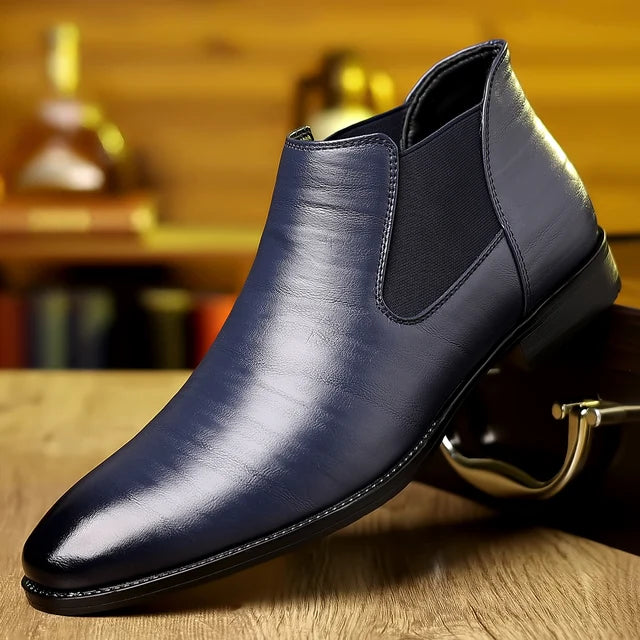 Street Wave Mens ActiveStep Leather Slip On Loafers All Day Comfort Non Slip For Spring And Summer