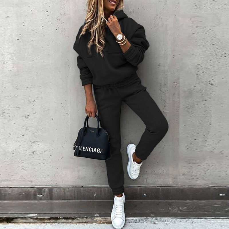 Streetwave Classic Lounge Tracksuit Set For Women Stylish Comfort Oversized Hoodie And Slim Joggers