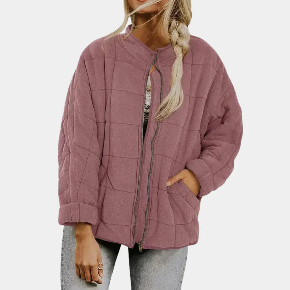 Street Wave Womens Quilted Puffer Jacket Cozy Warmth With Relaxed Fit Soft Lined Lightweight Comfort For Everyday Wear