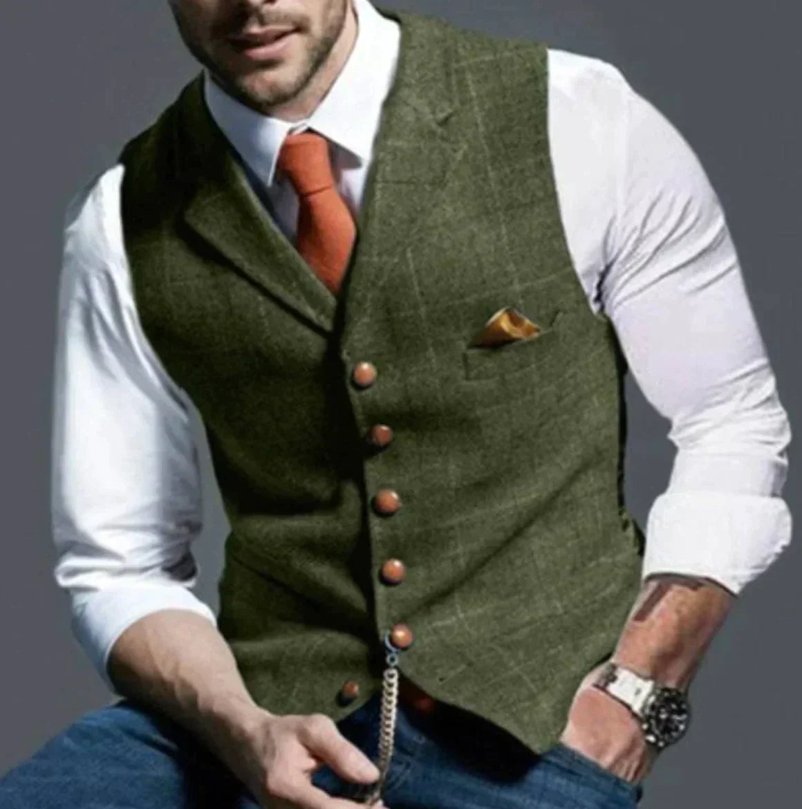 Street-wave Elegant Mens Vest Versatile Modern Waistcoat For Stylish Men Formal And Casual Wear