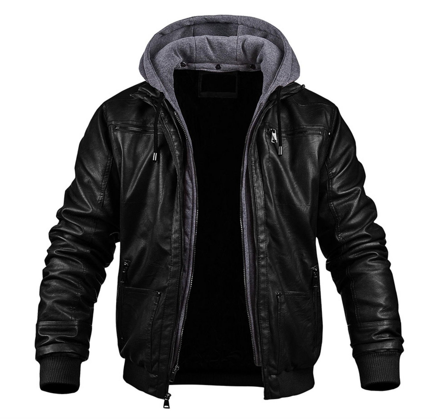 Street-wave Leather Winter Jacket For Men Hooded Warmth And Timeless Style With Premium Leather
