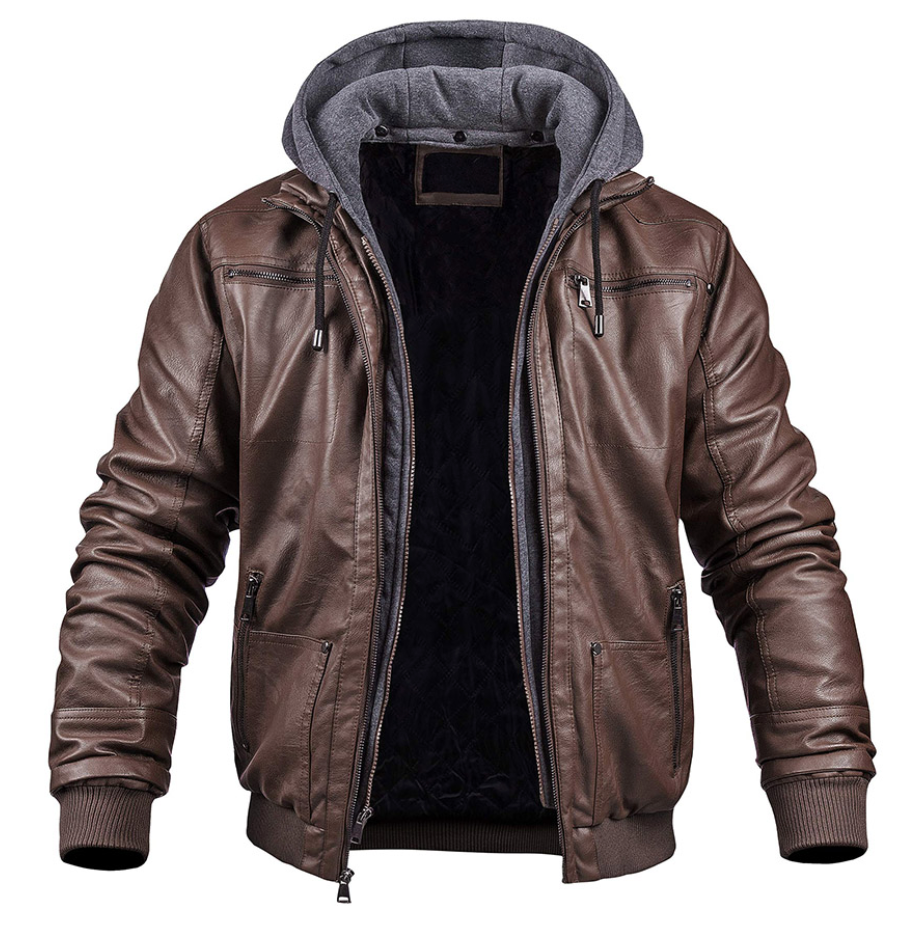 Street-wave Leather Winter Jacket For Men Hooded Warmth And Timeless Style With Premium Leather
