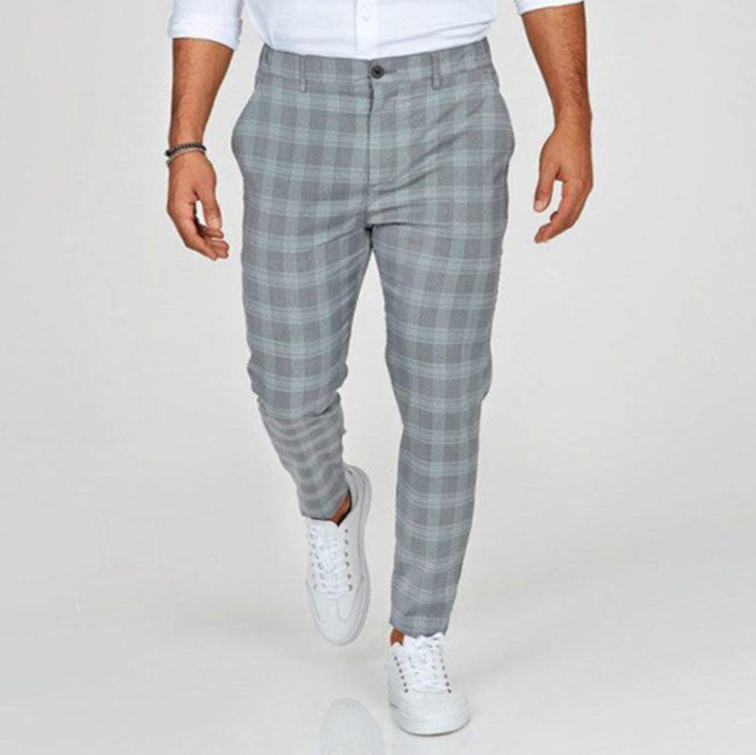 Streetwave Mens Plaid Trousers, Modern Comfort Fit, Durable EasyCare Fabric for Office and Casual