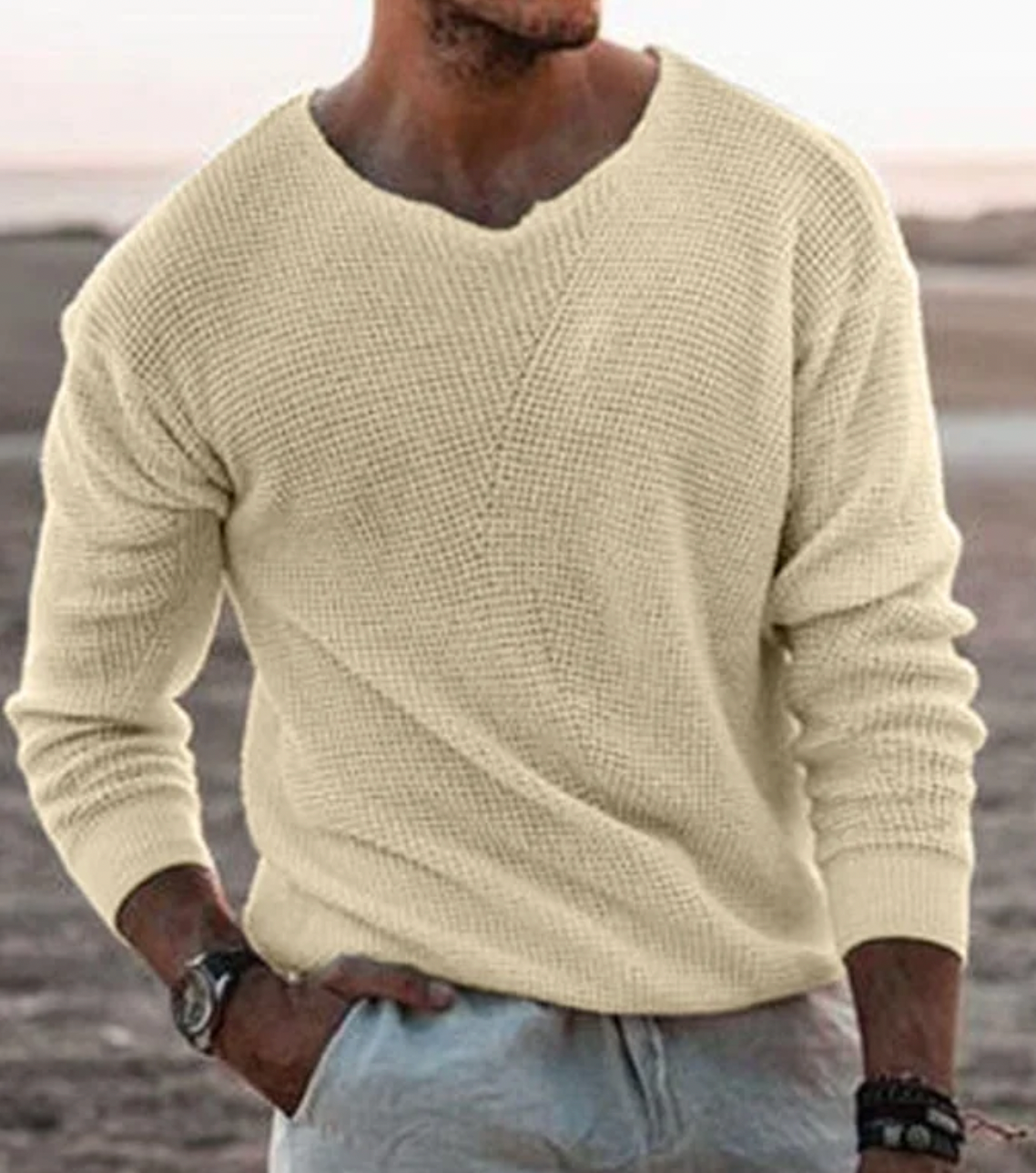 Street-wave Men's Cozy Cotton Sweater For Autumn Soft Warm Pullover With Relaxed Fit And Versatile Everyday Wear