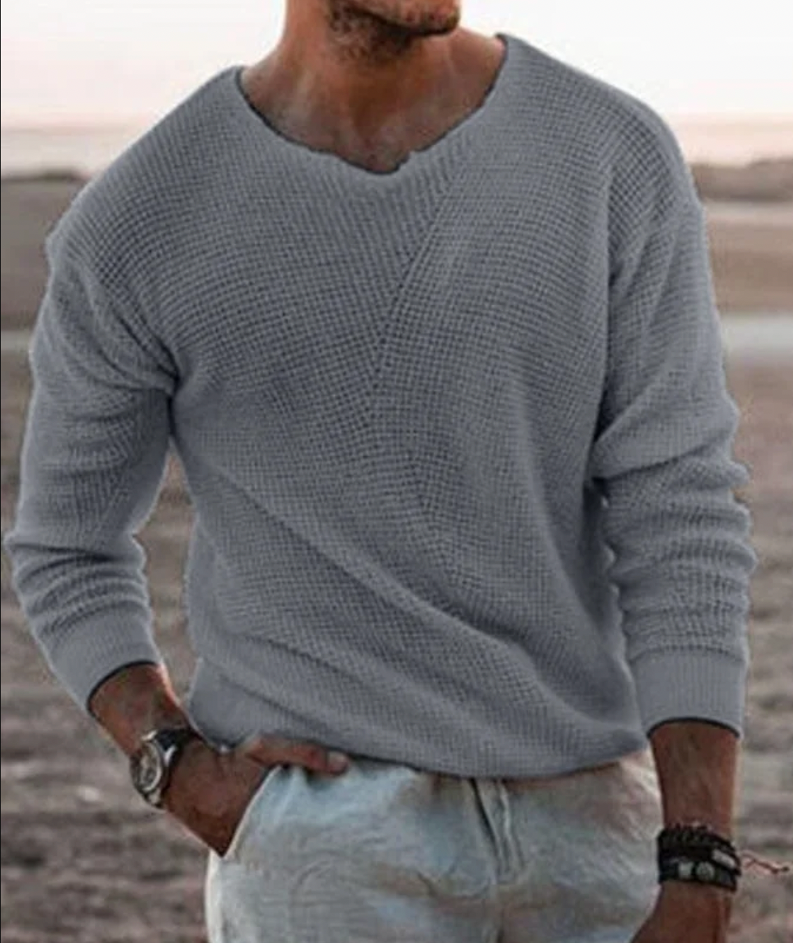 Street-wave Men's Cozy Cotton Sweater For Autumn Soft Warm Pullover With Relaxed Fit And Versatile Everyday Wear