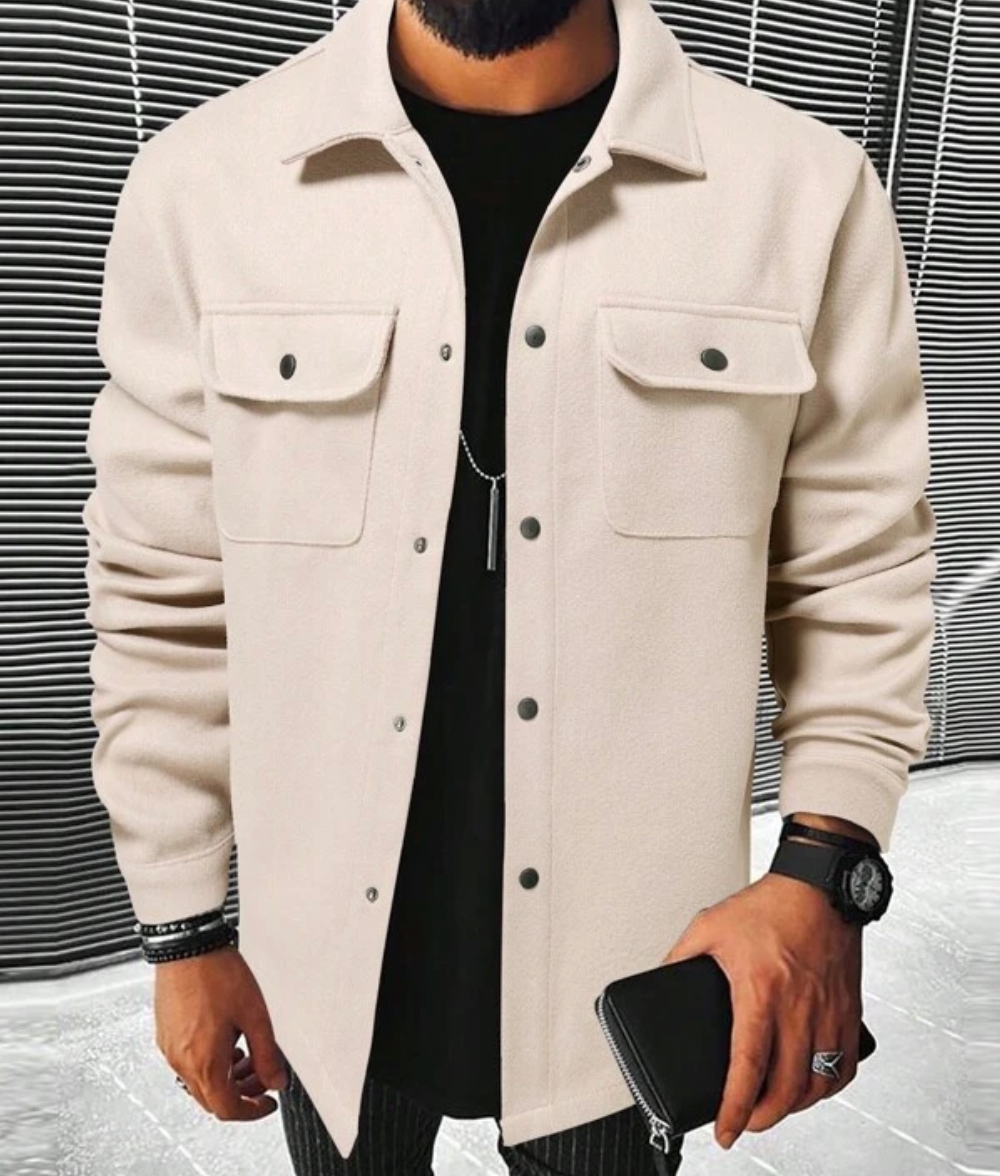 Streetwave Mens Cozy Warm Shirt Jacket With Pockets Casual Winter Everyday Comfort