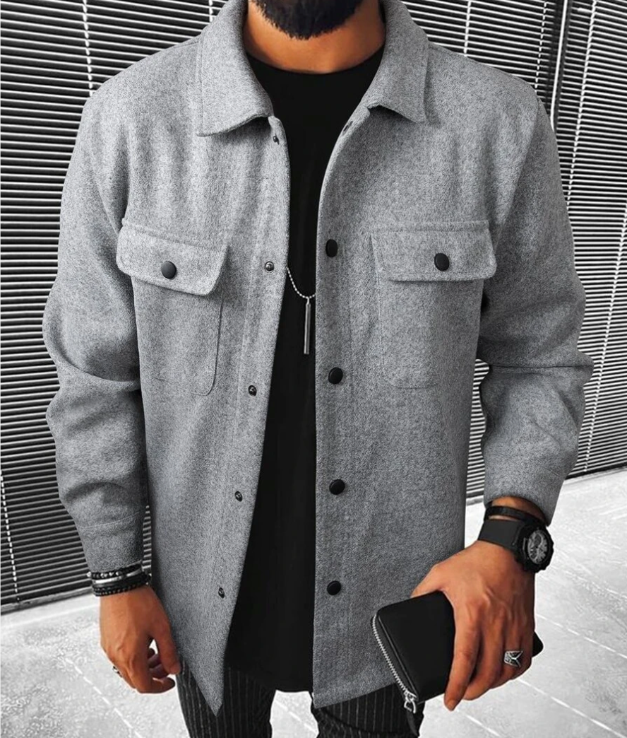 Streetwave Mens Cozy Warm Shirt Jacket With Pockets Casual Winter Everyday Comfort