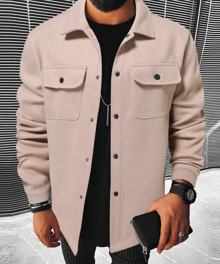 Streetwave Mens Cozy Warm Shirt Jacket With Pockets Casual Winter Everyday Comfort
