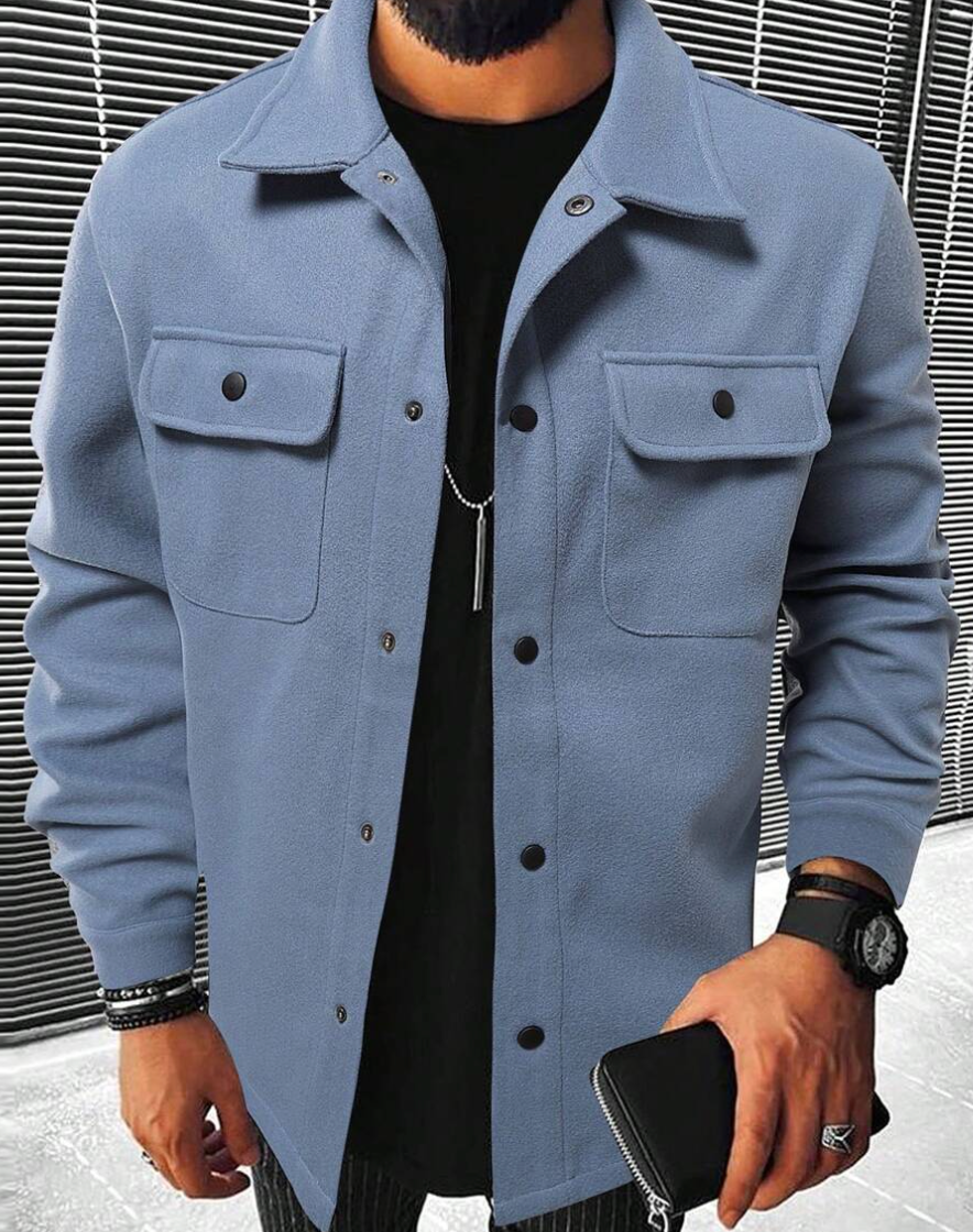 Streetwave Mens Cozy Warm Shirt Jacket With Pockets Casual Winter Everyday Comfort