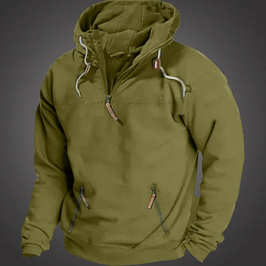 Doug Mens Casual Hoodie Street Wave Drawstring Hood Pockets