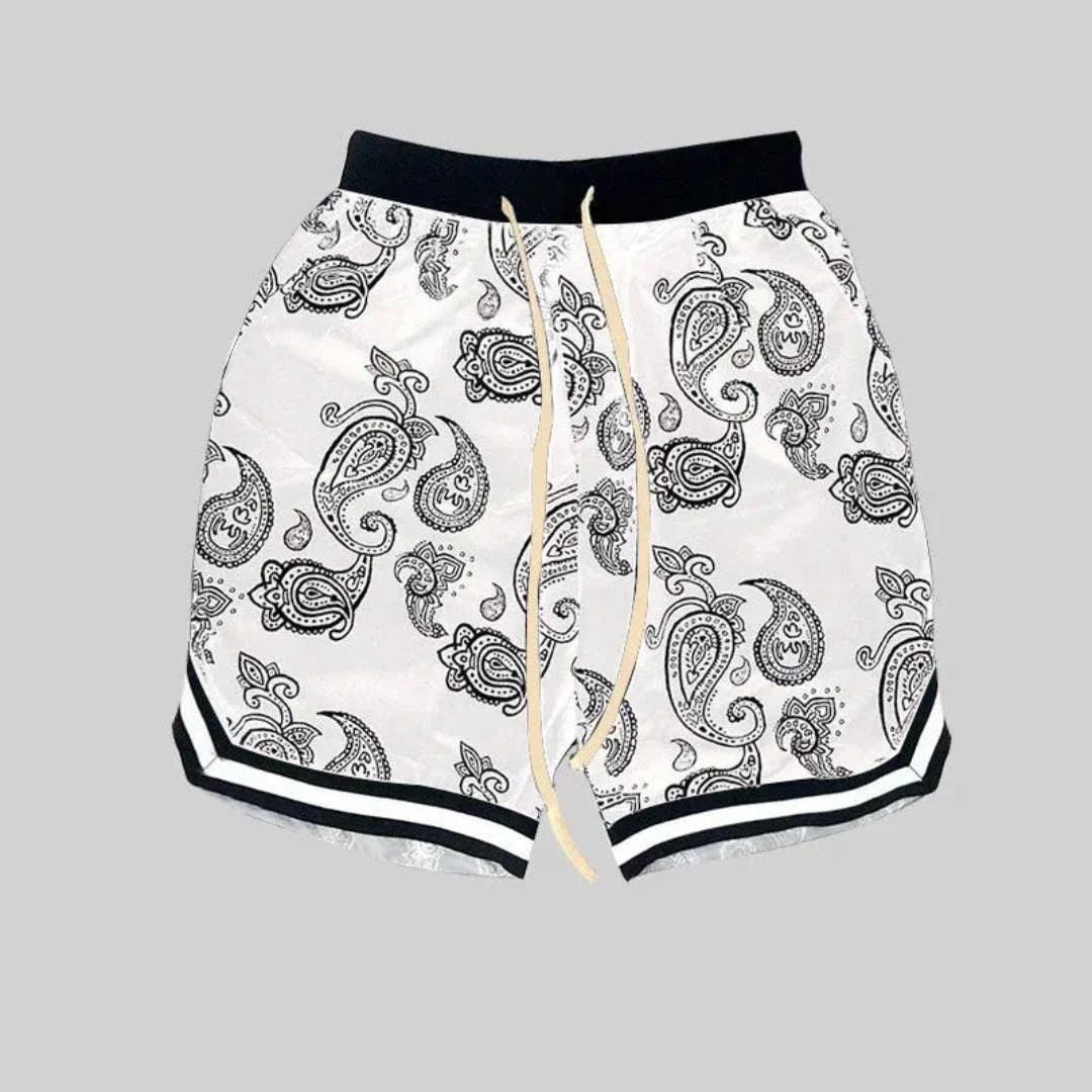 Waylynn Bandana Patterned Drawstring Shorts For Men Breathable Streetwear