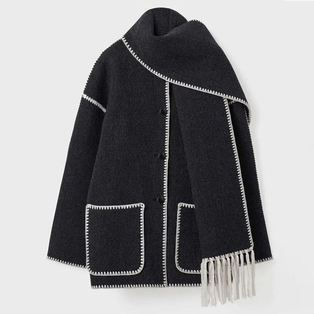 LATRICE Elegant Winter Coat With Included Scarf For Women Warmth And Soft Faux Fur Lining