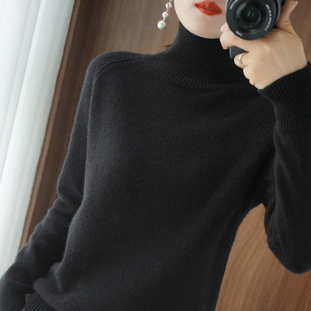 EUPHRASIA Cozy Elegant Knit Sweater For Women With Soft Fabric Turtleneck Flattering Fit