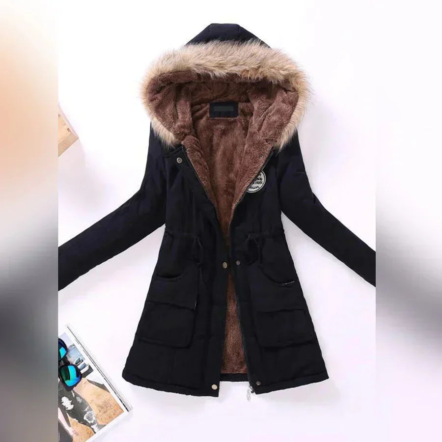 Street-Wave Solange Fur-Lined Hooded Winter Coat For Women Warm Comfort And Chic Style With Pockets