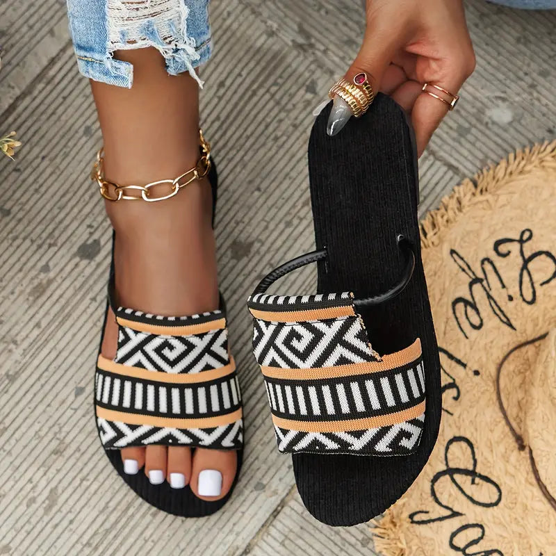 Xylia Street-Wave Flying Woven Slide Sandals for Women - Lightweight Breathable Comfort, Summer Essential
