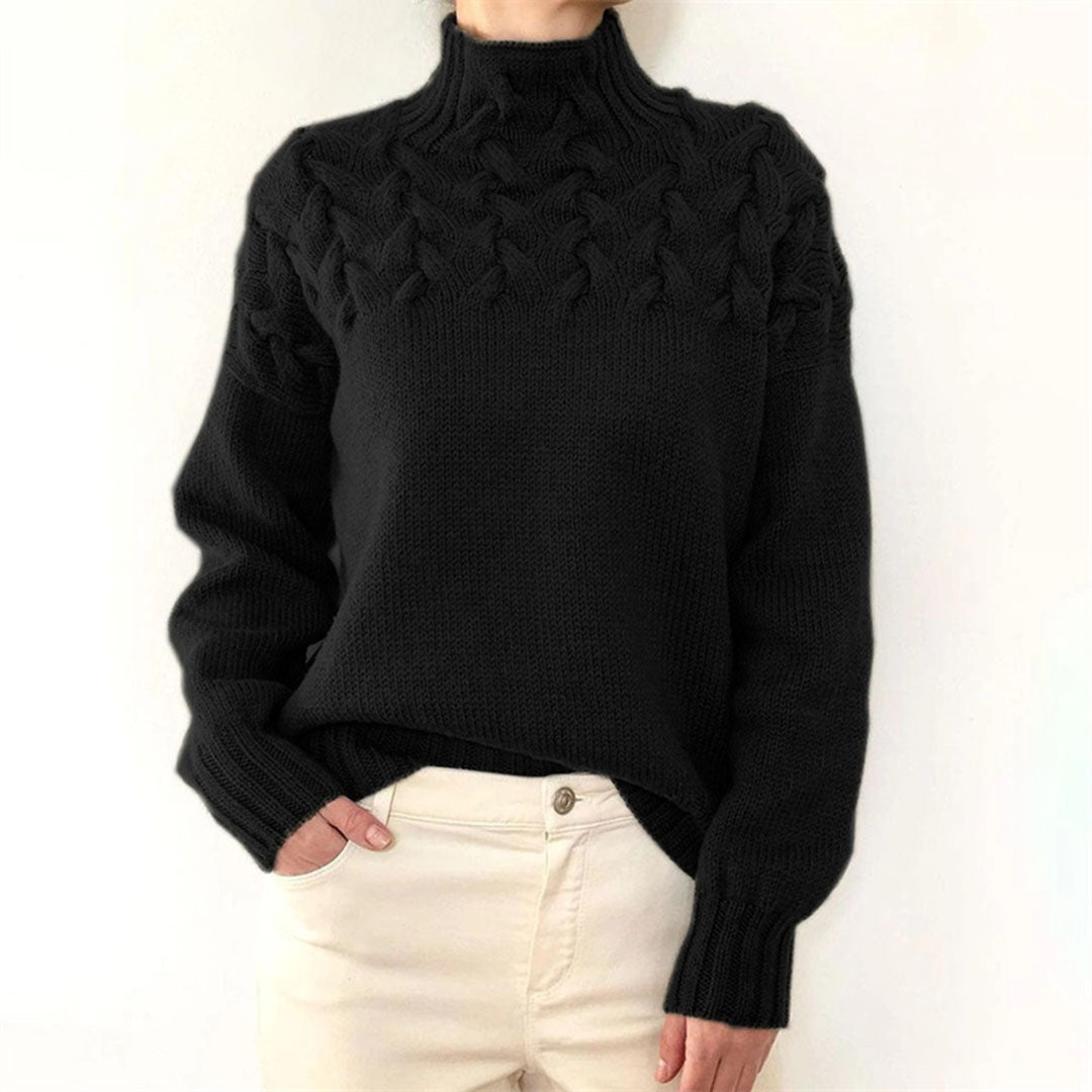 Streetwave Elegant Turtleneck Sweater For Women Cozy Cable Knit Pullover For Everyday Style And Office Ready