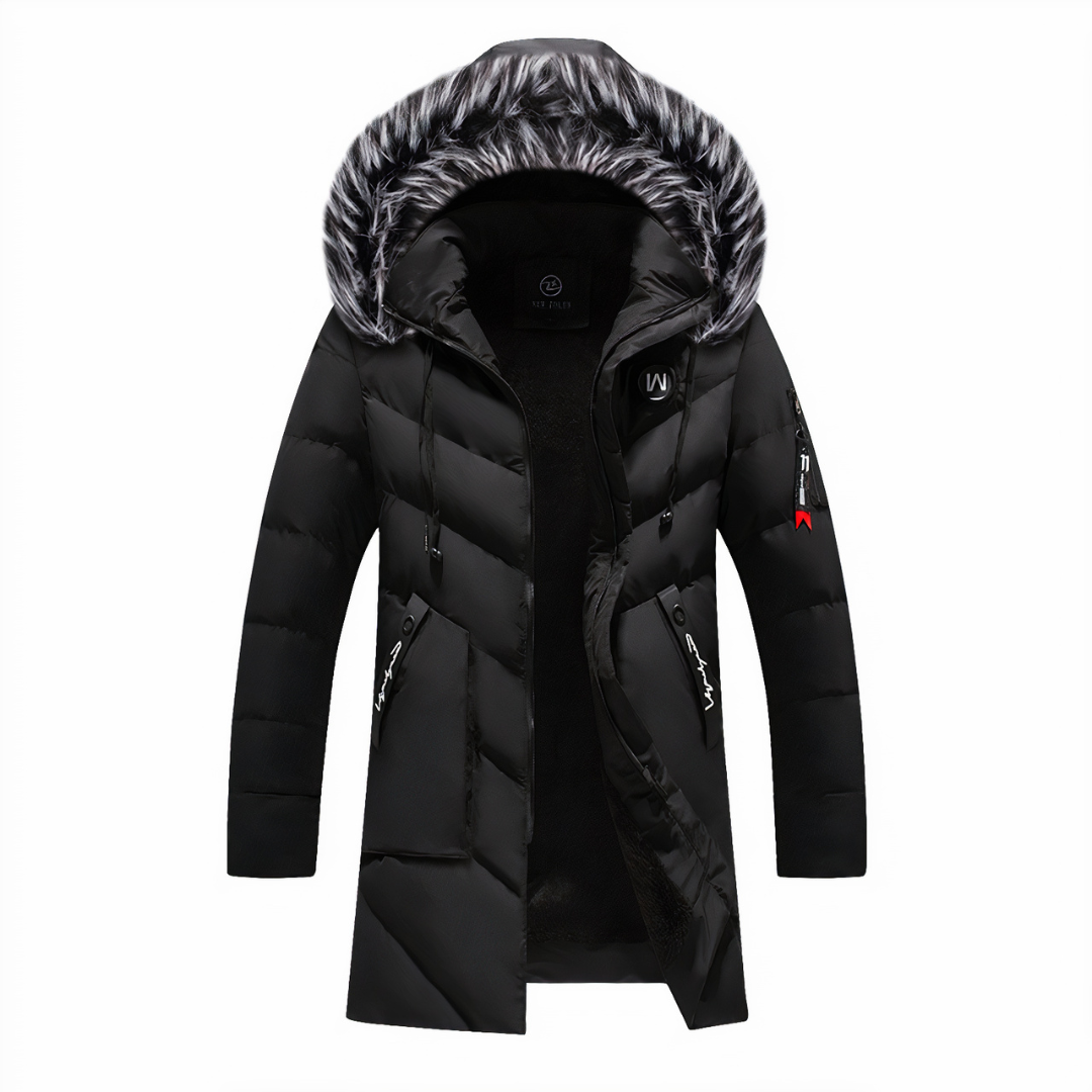 Street Wave Unisex Winter Jacket With Fur Hood And Soft Fleece Lining For Cold Weather Warmth