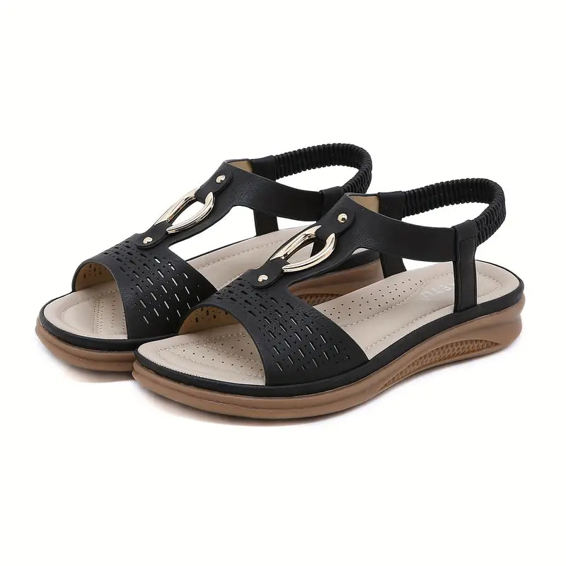 Flassy Open Toe Sandals For Women Breathable Comfort All Day Lightweight Casual Summer Footwear