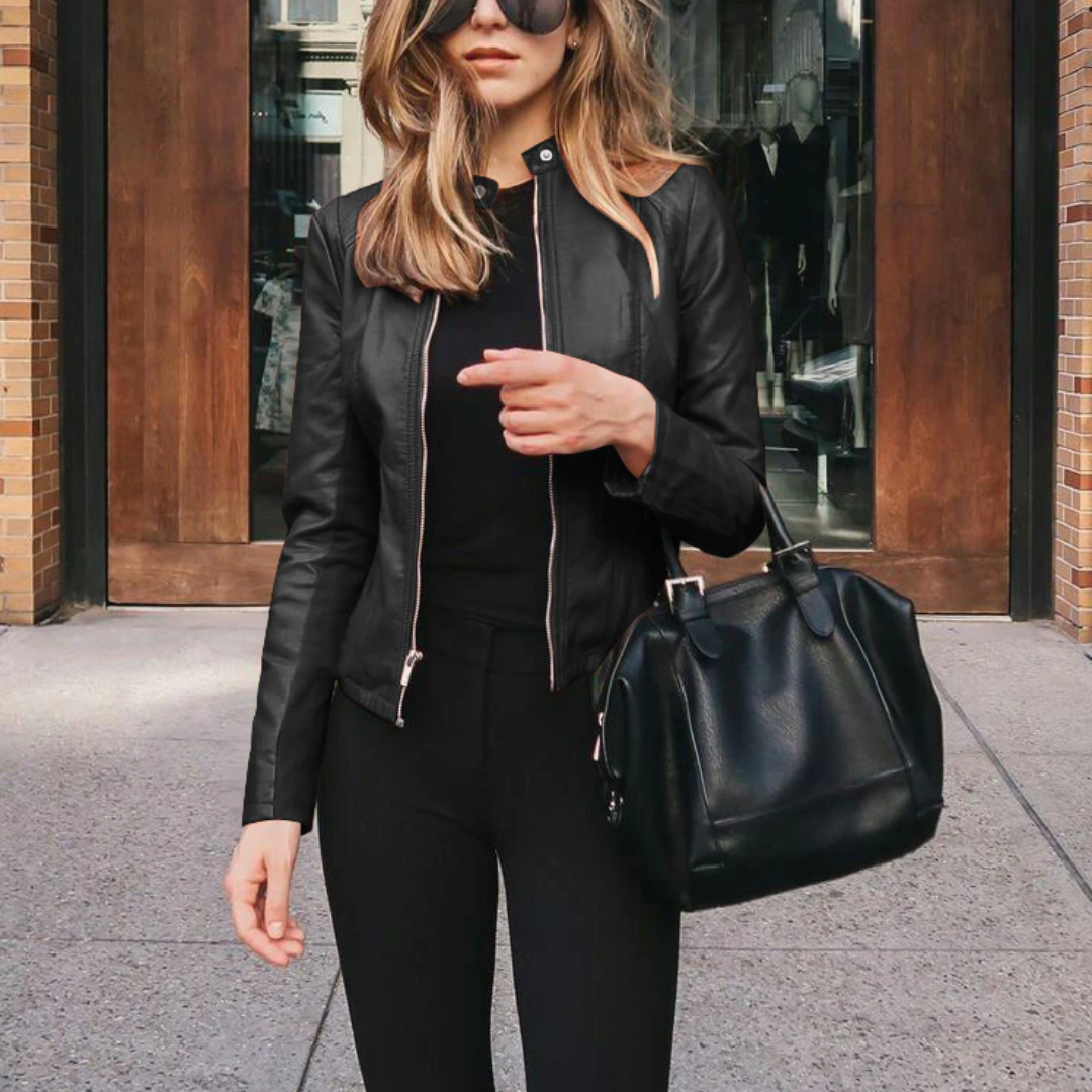 Street-wave PU Leather Bike Jacket For Women, Trendy, Warm All Season Comfort For Urban Riders