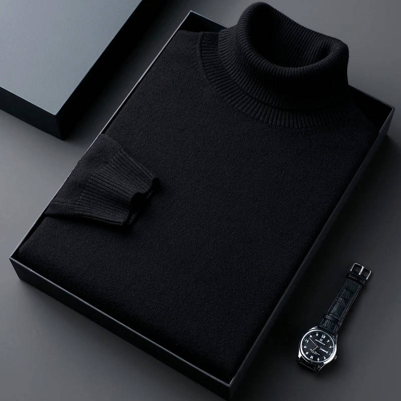 Men's Premium Turtleneck Sweater By Street-Wave Versatile Knit For Sharp Casual Winter Style