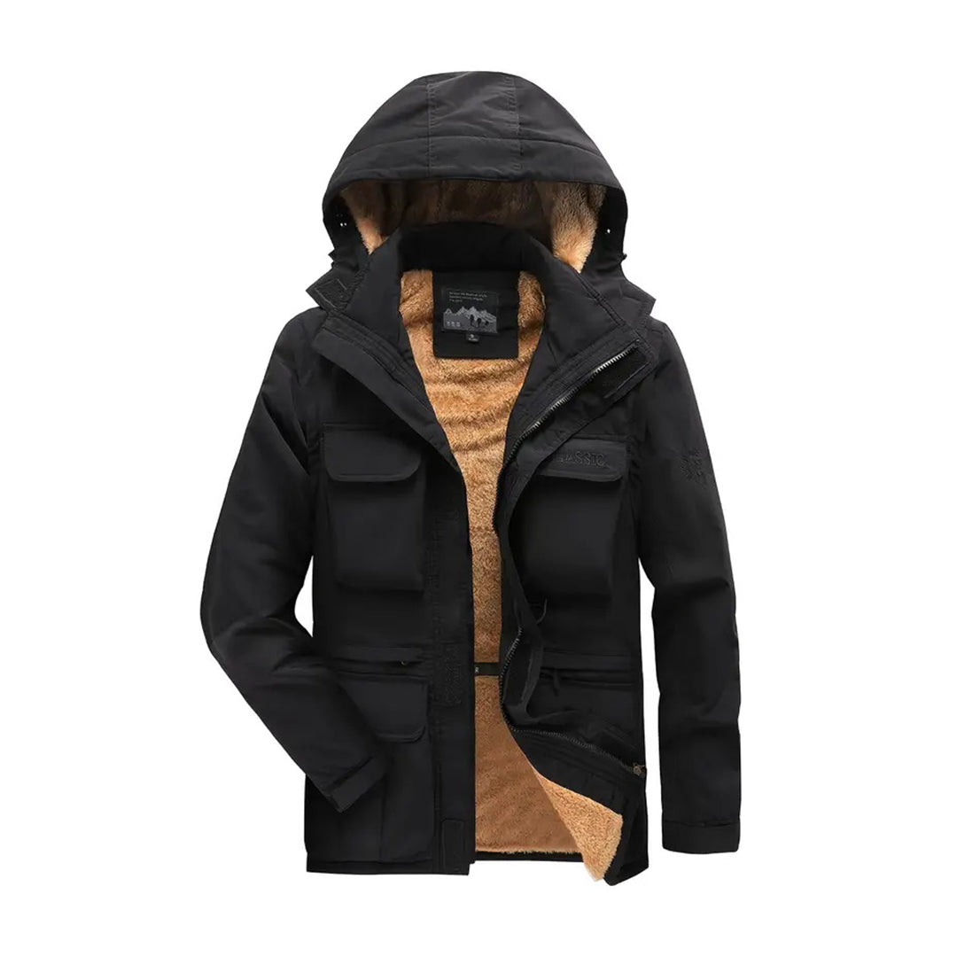 Mens Weatherproof Jacket With Faux Fur Lining And Detachable Hood Street Wave
