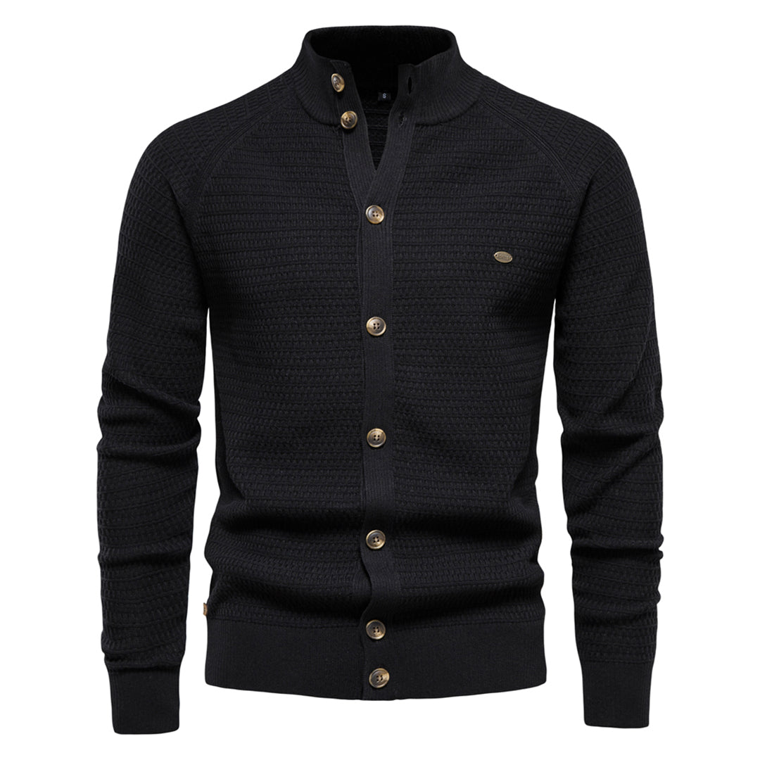 Street-wave Handcrafted Knitted Cardigan For Men With Timeless Craftsmanship In Two Colors