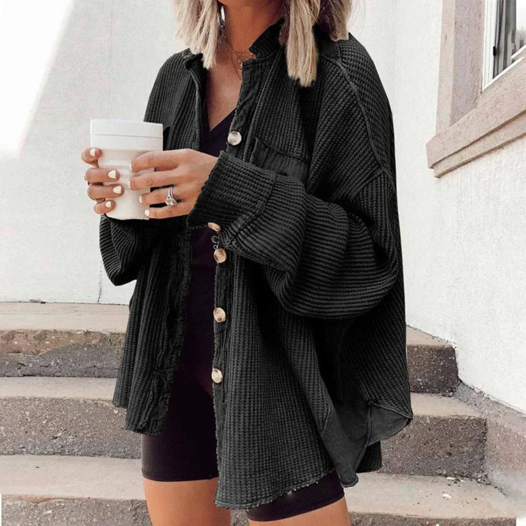 Zeta Shirt Jacket By Streetwave For Women Relaxed Fit Cozy Corduroy Outerwear Soft Texture For Everyday Style
